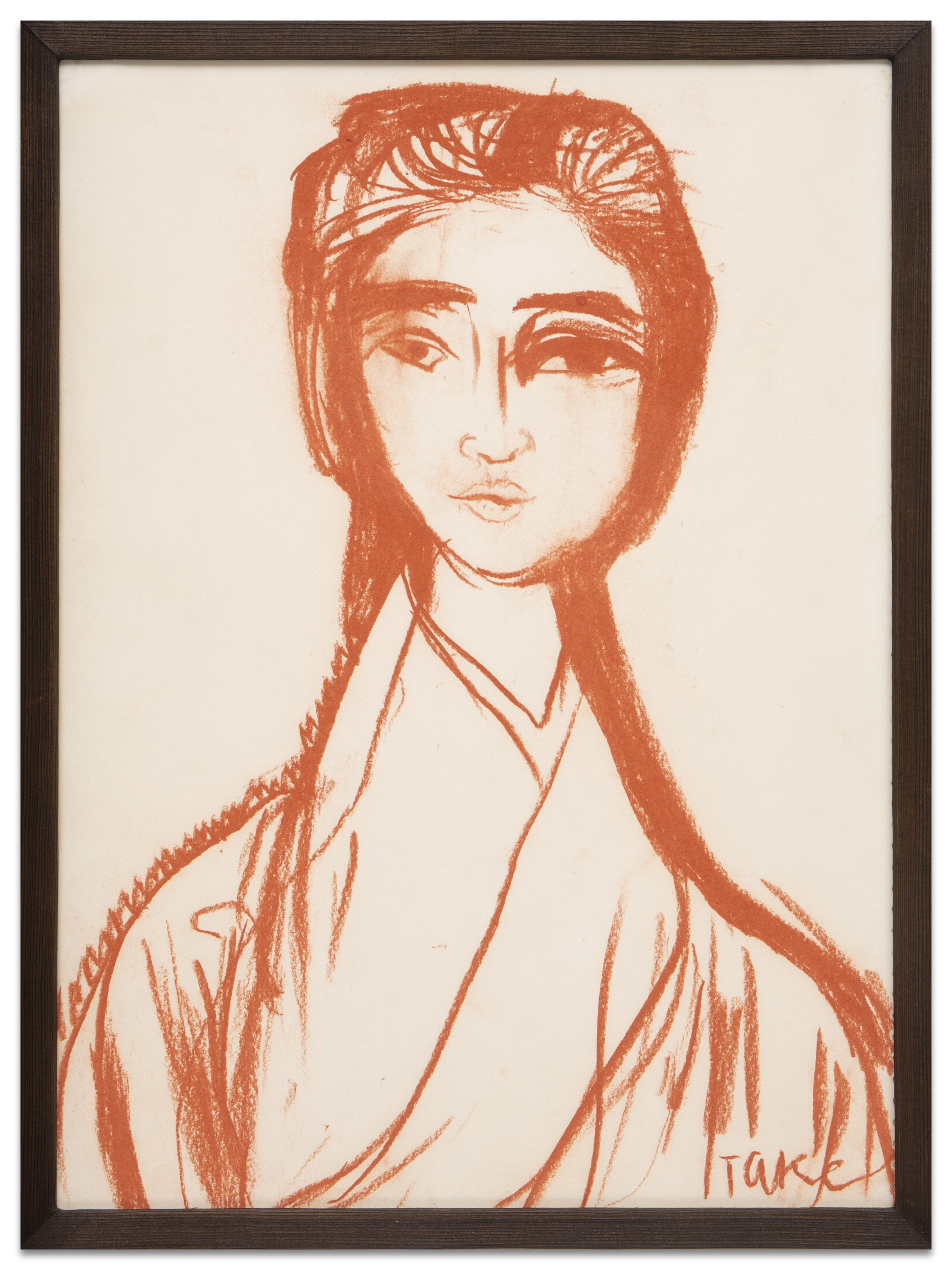 正規品低価ひろ様　林武のピカソの影響を受けたアートなお顔の「婦人像」 絵画